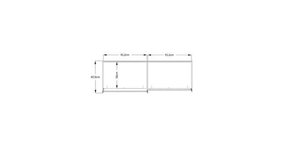 SCHWEBETÜRENSCHRANK  in Weiß  - Chromfarben/Weiß, Basics, Glas/Holzwerkstoff (188/222/68cm) - Moderano