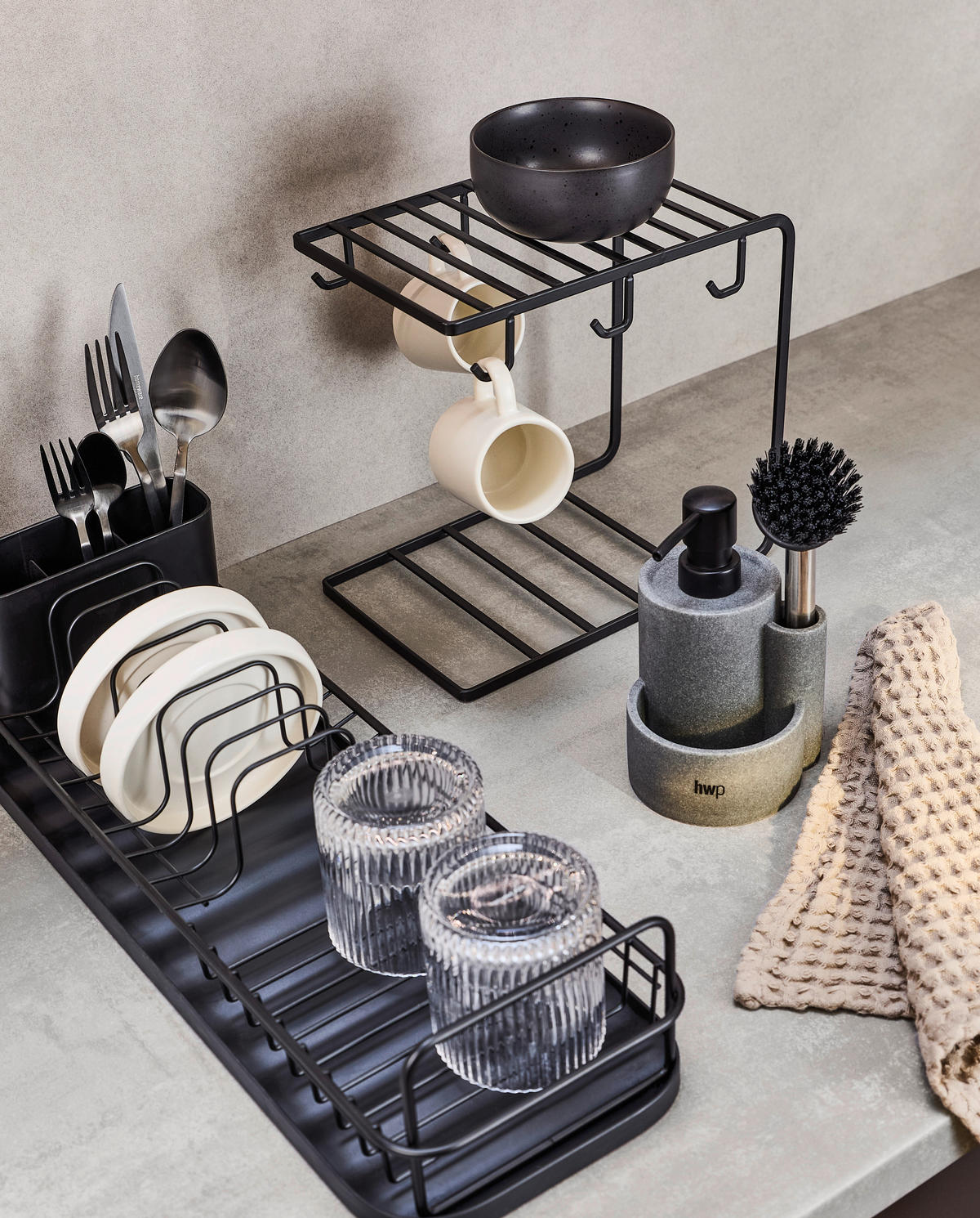 SPÜLMITTELSPENDER  - Grau, Basics, Kunststoff/Metall (12/15,5cm) - Homeware Profession.