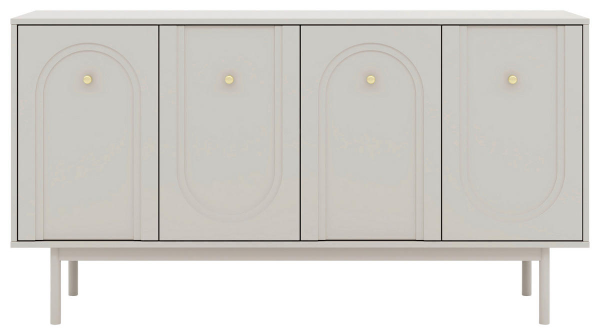 SIDEBOARD Vilama  in 154/84/39 cm  - Kaschmir/Goldfarben, Design, Holzwerkstoff/Metall (154/84/39cm) - Xora