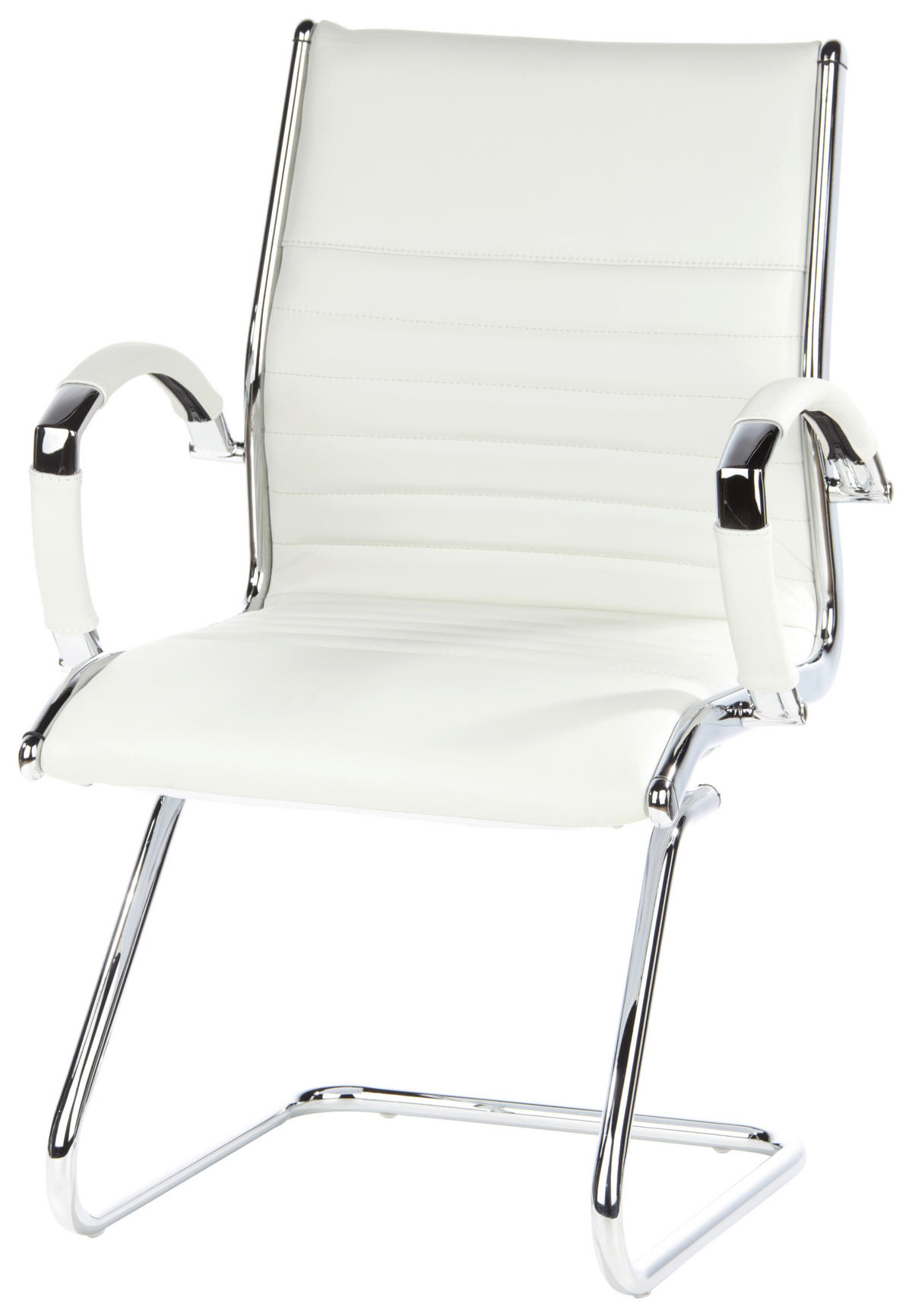 KONFERENČNI STOL tekstil, usnje krem barve, barve kroma  - barve kroma/krem barve, Moderno, kovina/tekstil (62/94/46cm) - MID.YOU