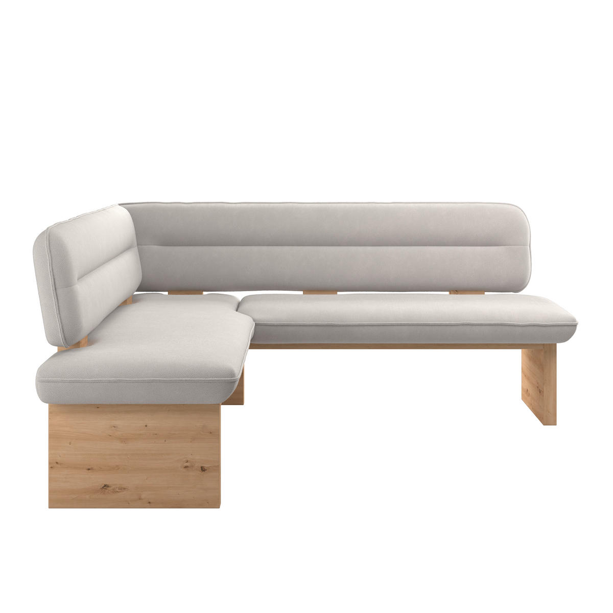 ECKBANK 170/192 cm Webstoff Weiß Eiche Sperrholz   - Eichefarben/Weiß, KONVENTIONELL, Holz/Textil (170/192cm) - Livetastic