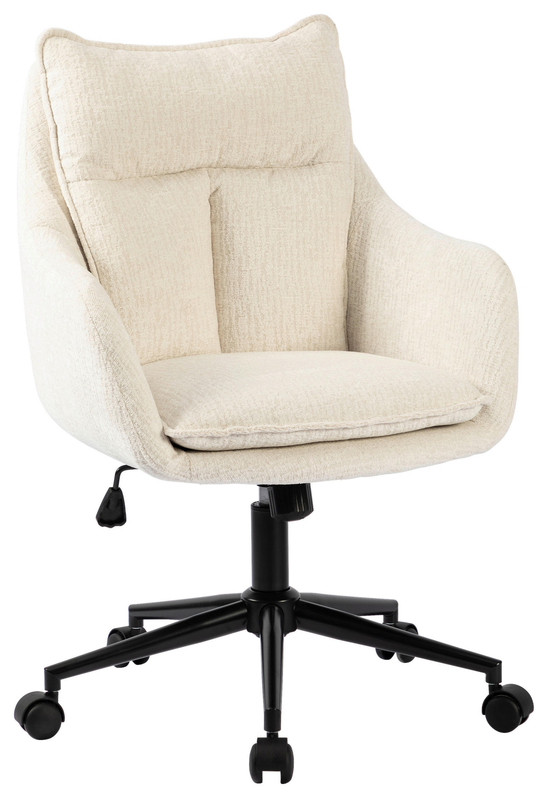 DREHSTUHL Webstoff Schwarz, Beige  - Beige/Schwarz, Modern, Kunststoff/Textil (58/85-93/58cm) - MID.YOU