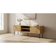 LOWBOARD Line 150/50/40 cm  Beimöbel erhältlich, stehend  - Eichefarben/Schwarz, Design, Holzwerkstoff/Metall (150/50/40cm) - Carryhome