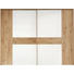 SCHWEBETÜRENSCHRANK 2-türig Eiche massiv Eichefarben, Weiß - Chromfarben/Eichefarben, Design, Glas/Holz (299,2/231/71,3cm) - Valdera