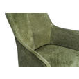 ARMLEHNSTUHL  Stoffauswahl, Sitzfläche 360° drehbar, inklusive Armlehnen Webstoff  - Schwarz/Grün, Design, Textil/Metall (64/88/60cm) - Novel