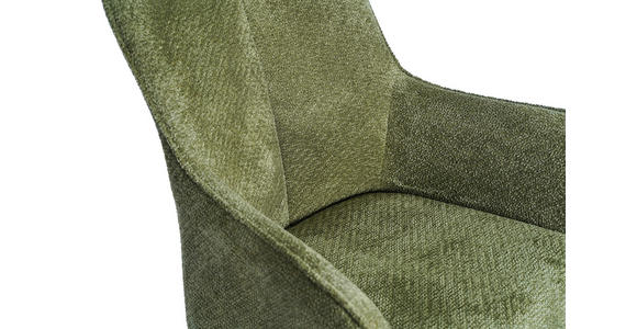 ARMLEHNSTUHL  Stoffauswahl, Sitzfläche 360° drehbar, inklusive Armlehnen Webstoff  - Schwarz/Grün, Design, Textil/Metall (64/88/60cm) - Novel