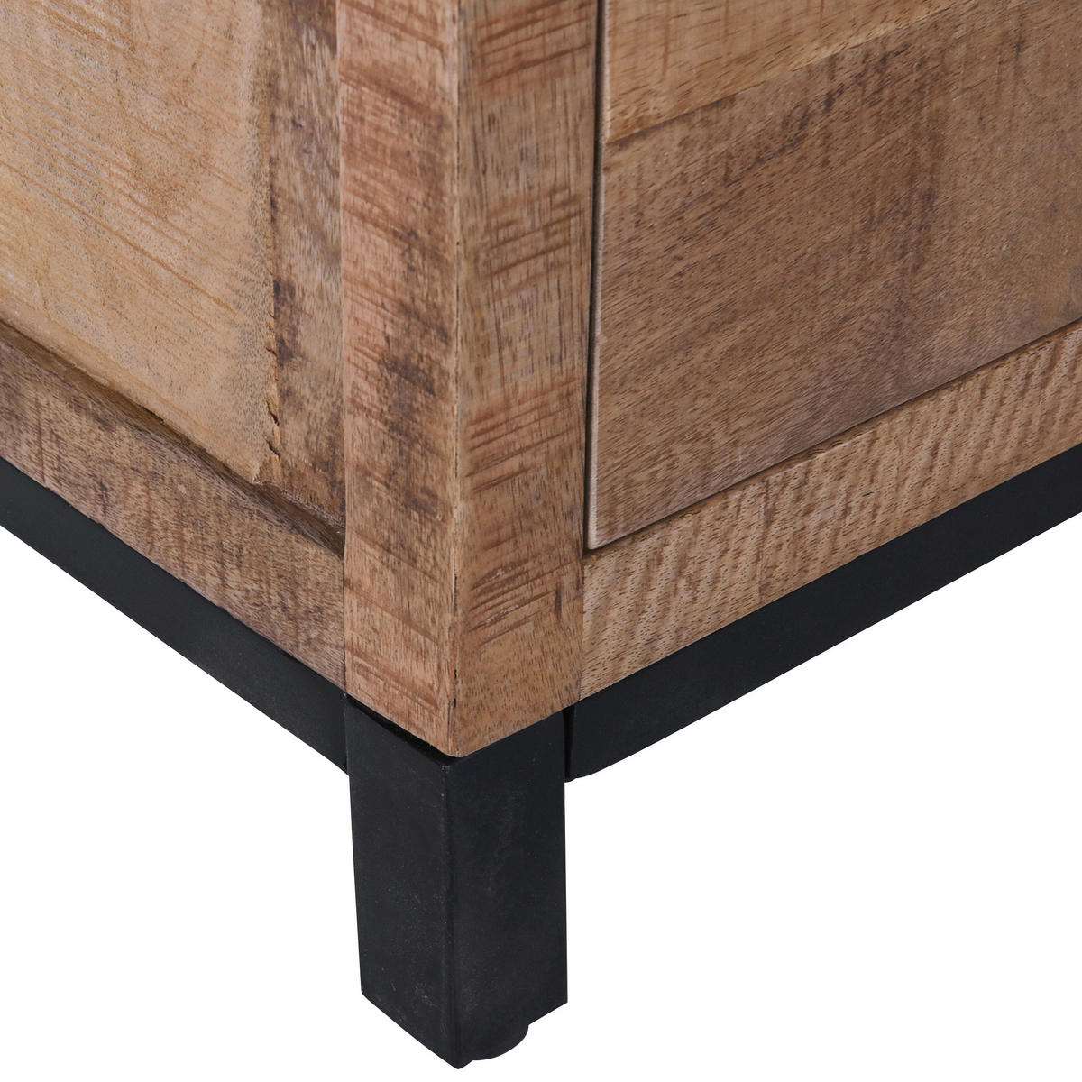 SIDEBOARD  in 160/110/43 cm  - Schwarz/Naturfarben, LIFESTYLE, Glas/Holz (160/110/43cm) - Landscape