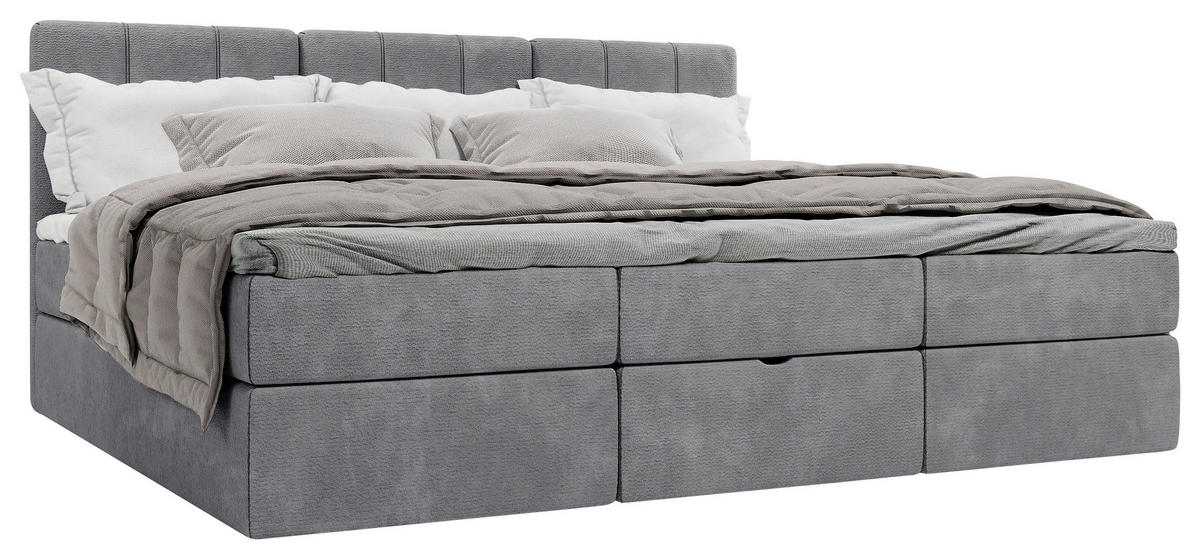 FAMILIENBETT - Schwarz/Grau, Design, Holzwerkstoff/Kunststoff (210/200cm) - Esposa