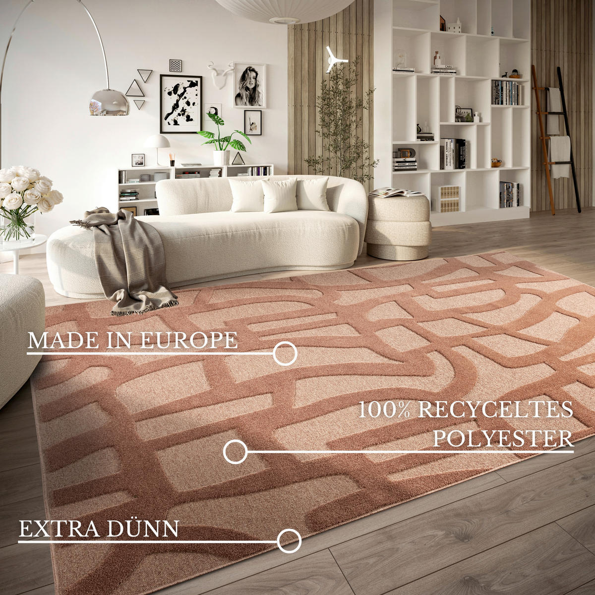 FLACHWEBETEPPICH 200/290 cm Kollektion 1879 Kupferfarben  - Kupferfarben, Design, Textil (200/290cm) - Villeroy & Boch