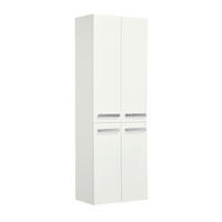 HOCHSCHRANK 60/168/33 cm  - Chromfarben/Weiß, KONVENTIONELL, Glas/Holzwerkstoff (60/168/33cm) - Sadena