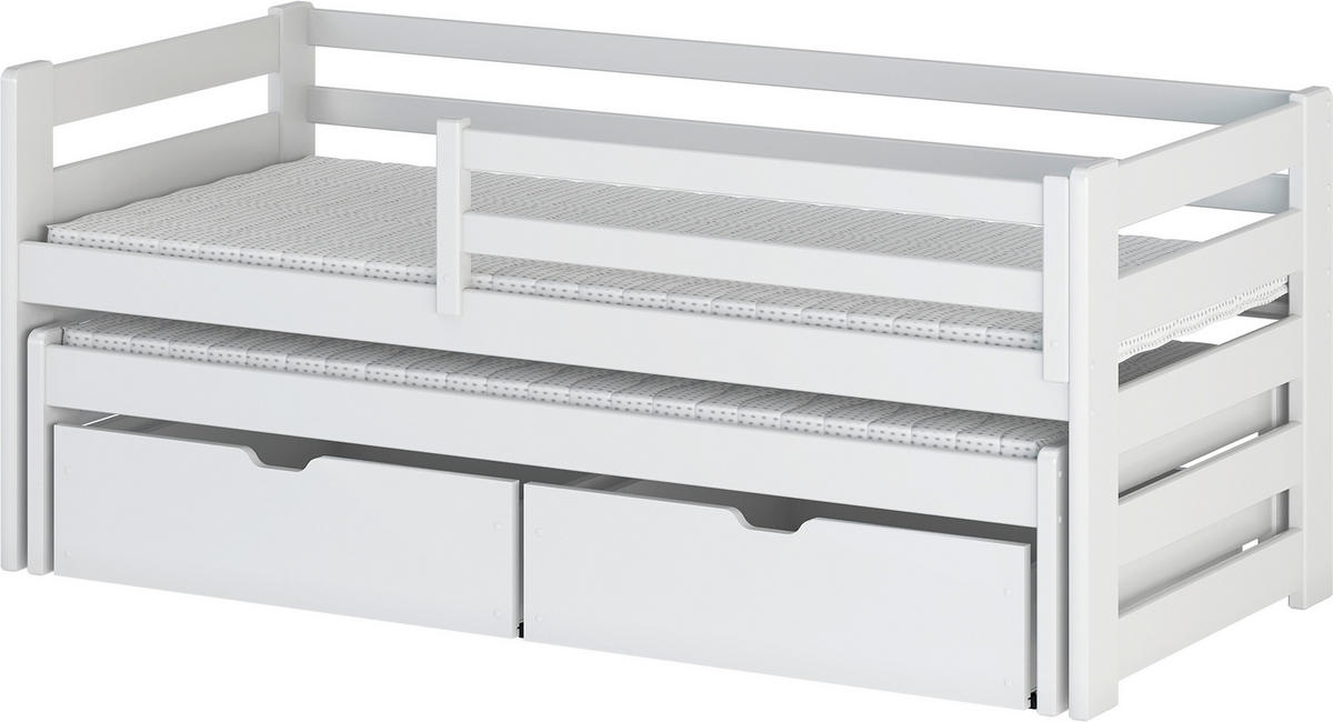 KREVET NA IZVLAČENJE   bijela  - bijela, Moderno, drvni materijal/drvo (90/200cm) - MID.YOU