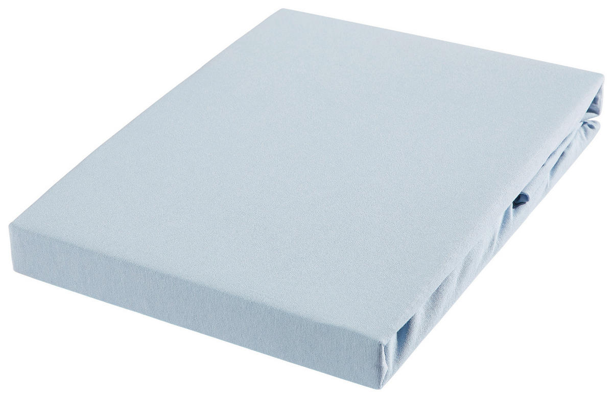 SPANNBETTTUCH Jersey  - Blau, Basics, Textil (90-100/200-220cm) - Novel