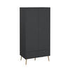 GARDEROB MED GÅNGJÄRN 98,7/200,1/58,1 cm 2-dörrar - grå/ekfärgad, Design, trämaterial/trä (98,7/200,1/58,1cm) - Best Price
