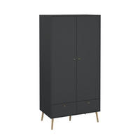 OMARA S KLASIČNIMI VRATI, siva  - siva/barve hrasta, Design, leseni material/les (98,7/200,1/58,1cm) - Livetastic