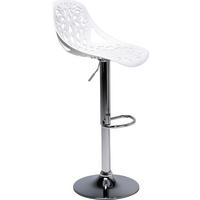 BARHOCKER Weiß, Chromfarben Stahl  - Chromfarben/Weiß, Design, Kunststoff/Metall (45/85/50cm) - Kare-Design