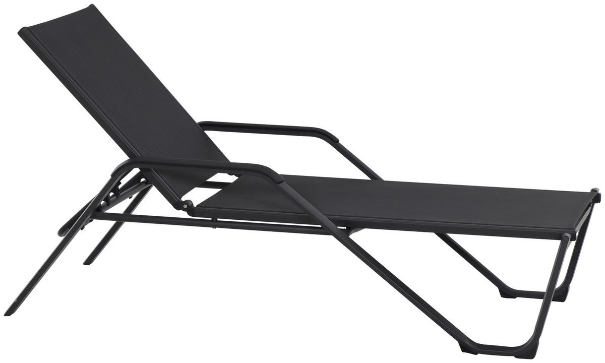 GARTENLIEGE 70/108/195 cm  - Anthrazit/Schwarz, KONVENTIONELL, Textil/Metall (70/108/195cm) - Siena Garden