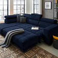 ECKSOFA in Mikrofaser Dunkelblau  207/301 cm  - Schwarz/Dunkelblau, Design, Textil/Metall (207/301cm) - Xora
