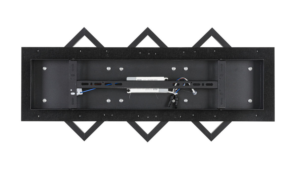 LED-DECKENLEUCHTE 63/29/7,5 cm   - Eichefarben/Schwarz, Basics, Holzwerkstoff/Kunststoff (63/29/7,5cm) - Novel
