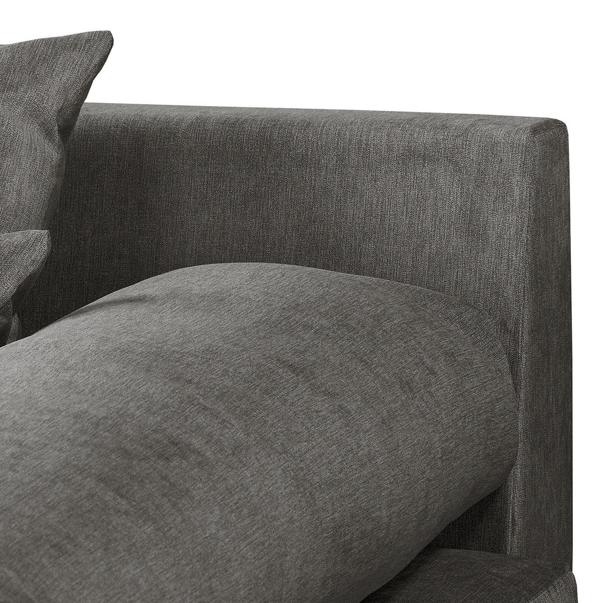 ECKSOFA Naomi Anthrazit Mikrofaser Rückenkissen  - Anthrazit/Schwarz, Design, Kunststoff/Textil (284/243cm) - P & B