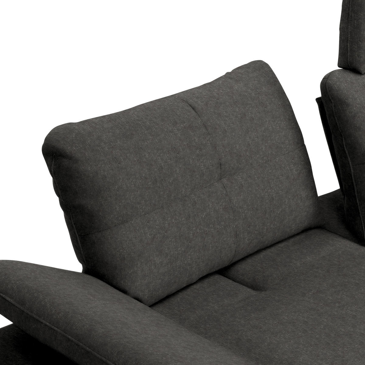 ECKSOFA in Velours Dunkelgrau  - Dunkelgrau/Schwarz, Design, Textil/Metall (301/179cm) - Chilliano