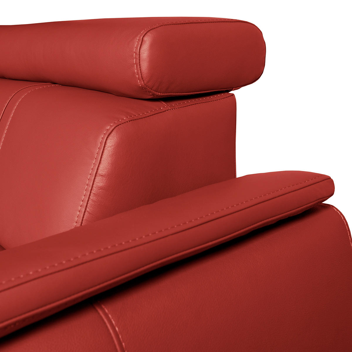 ECKSOFA  in Echtleder Rot  - Rot/Schwarz, Design, Leder/Holz (265/265cm) - Livetastic