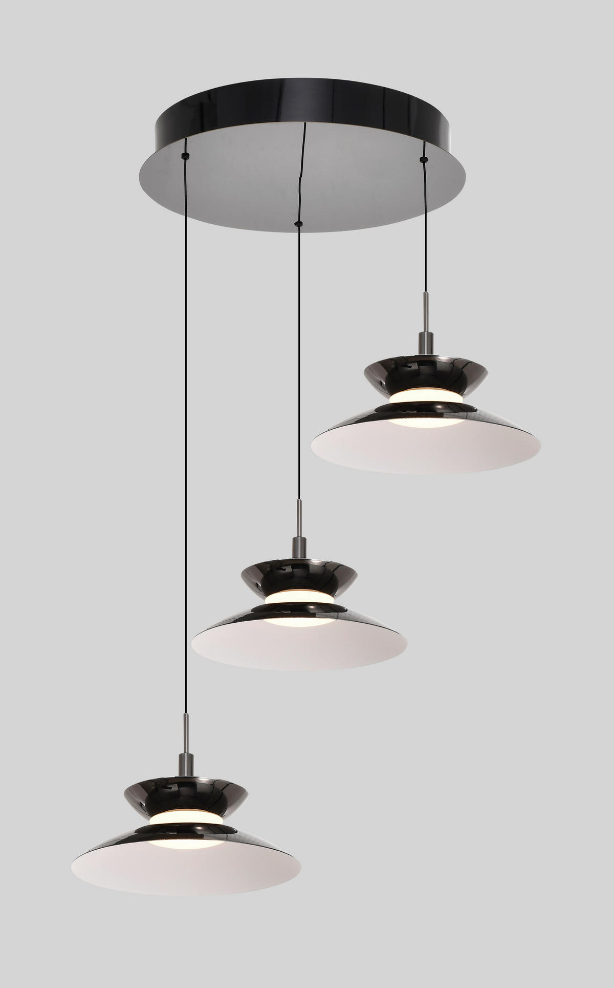 LED-HÄNGELEUCHTE Gubbio 49/150/49 cm  - Schwarzchrom, Design, Metall (49/150/49cm)