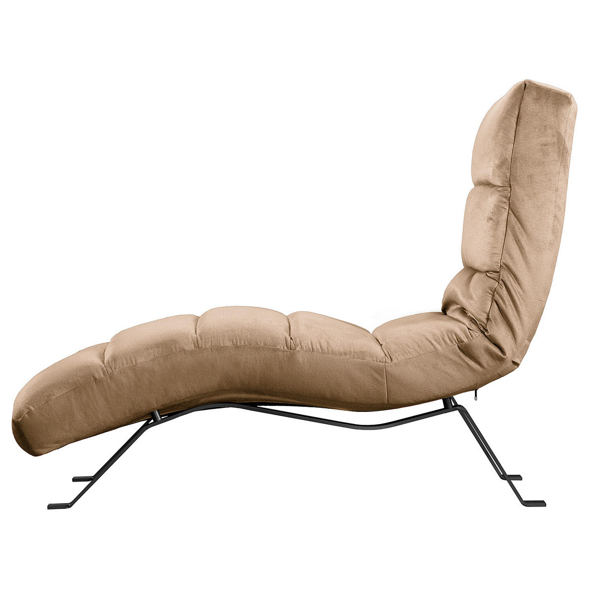 RELAXLIEGE in Samt Braun  - Schwarz/Braun, Design, Textil/Metall (65/65-95/171cm) - Livetastic