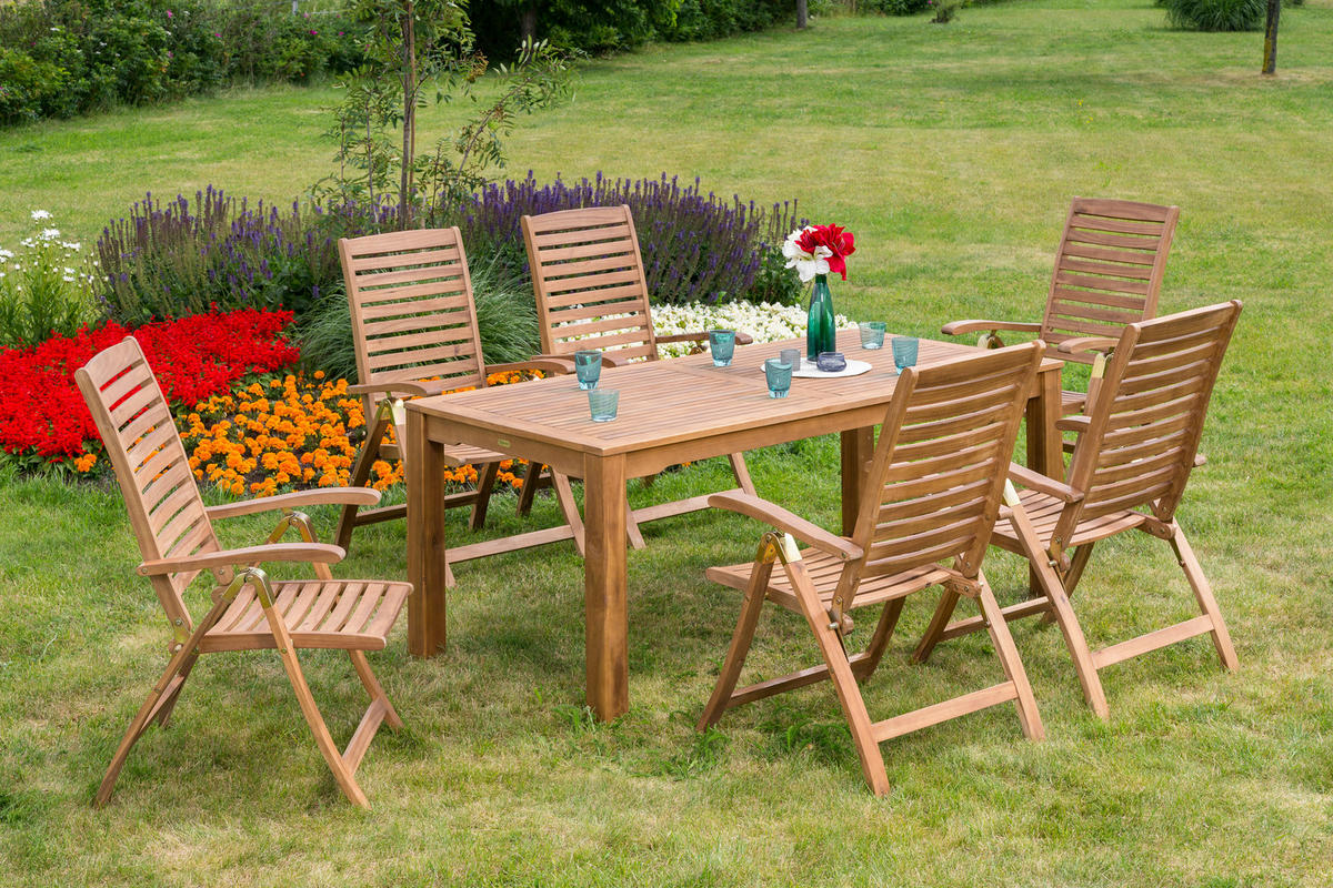 GARTENTISCH 185/90/75 cm Holz rechteckig  - Akaziefarben, ROMANTIK / LANDHAUS, Holz (185/90/75cm) - Gardenson