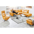 ECKSOFA in Echtleder Gelb  - Gelb/Alufarben, Design, Leder/Metall (271/239cm) - Cantus