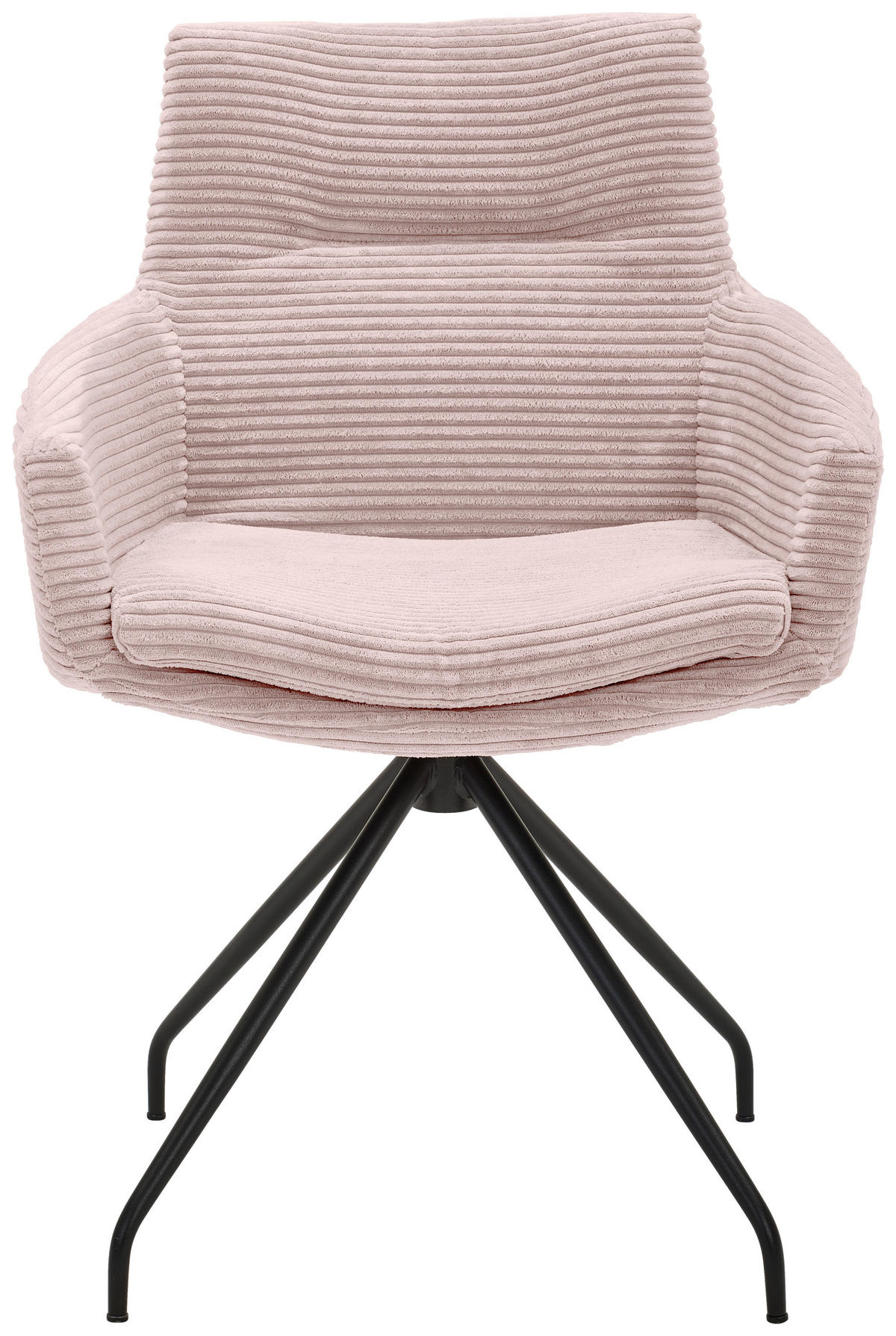 ARMLEHNSTUHL  in Cord  - Hellrosa/Schwarz, Design, Textil/Metall (61/85/64cm) - Musterring