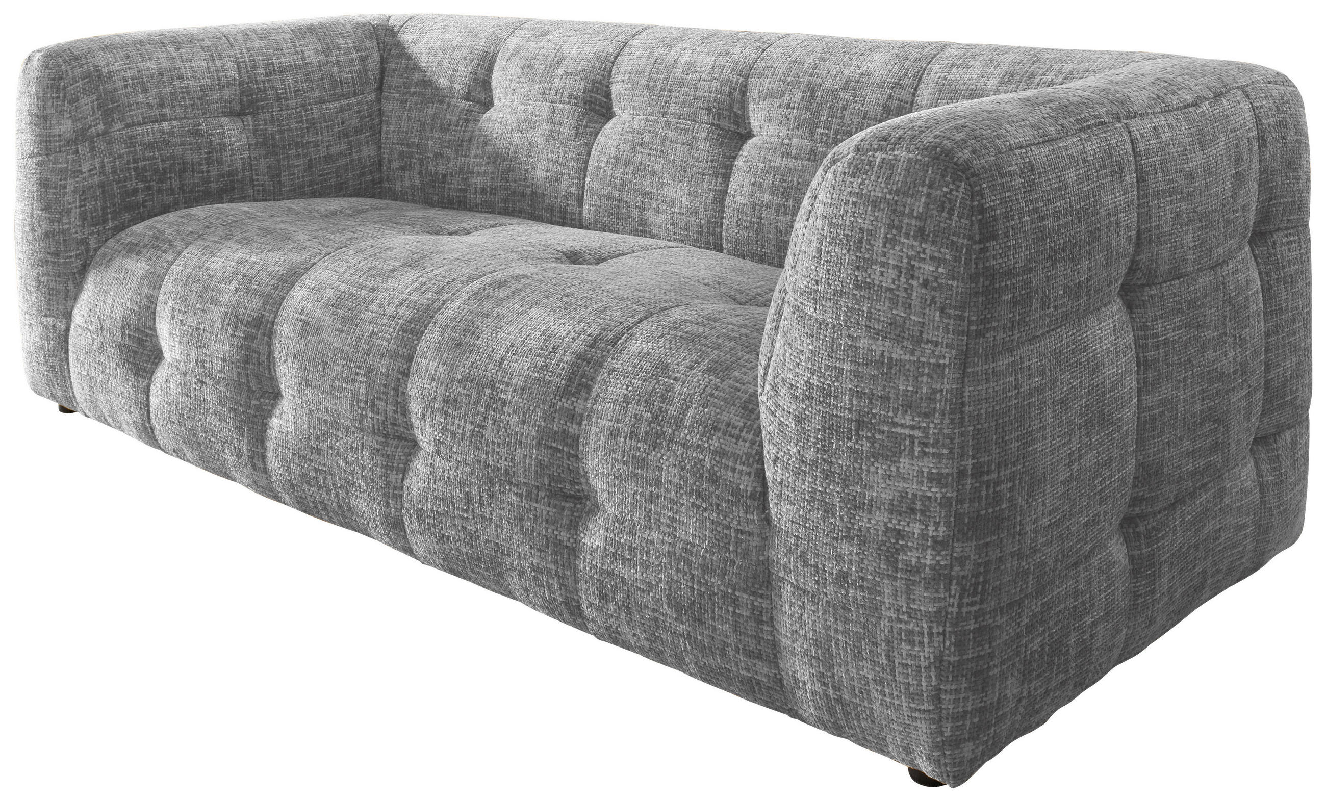 2,5-SITZER in Struktur Silberfarben - Silberfarben/Schwarz, Design, Kunststoff/Textil (218/72/95cm) - Livetastic