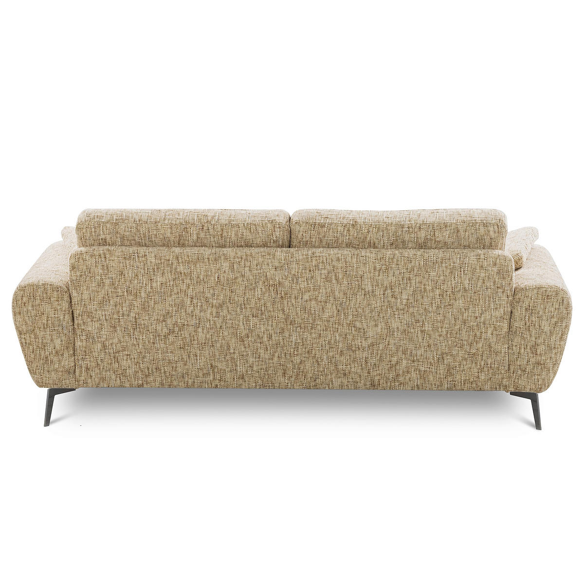 3-SITZER-SOFA Webstoff Hellbraun  - Hellbraun/Schwarz, Design, Textil/Metall (187/85/92cm) - Livetastic