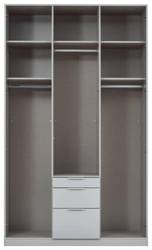 NYÍLÓAJTÓS SZEKRÉNY szürke - alumínium színű/szürke, Modern, faalapú anyag/fém (136/229/54cm) - Rauch Möbel