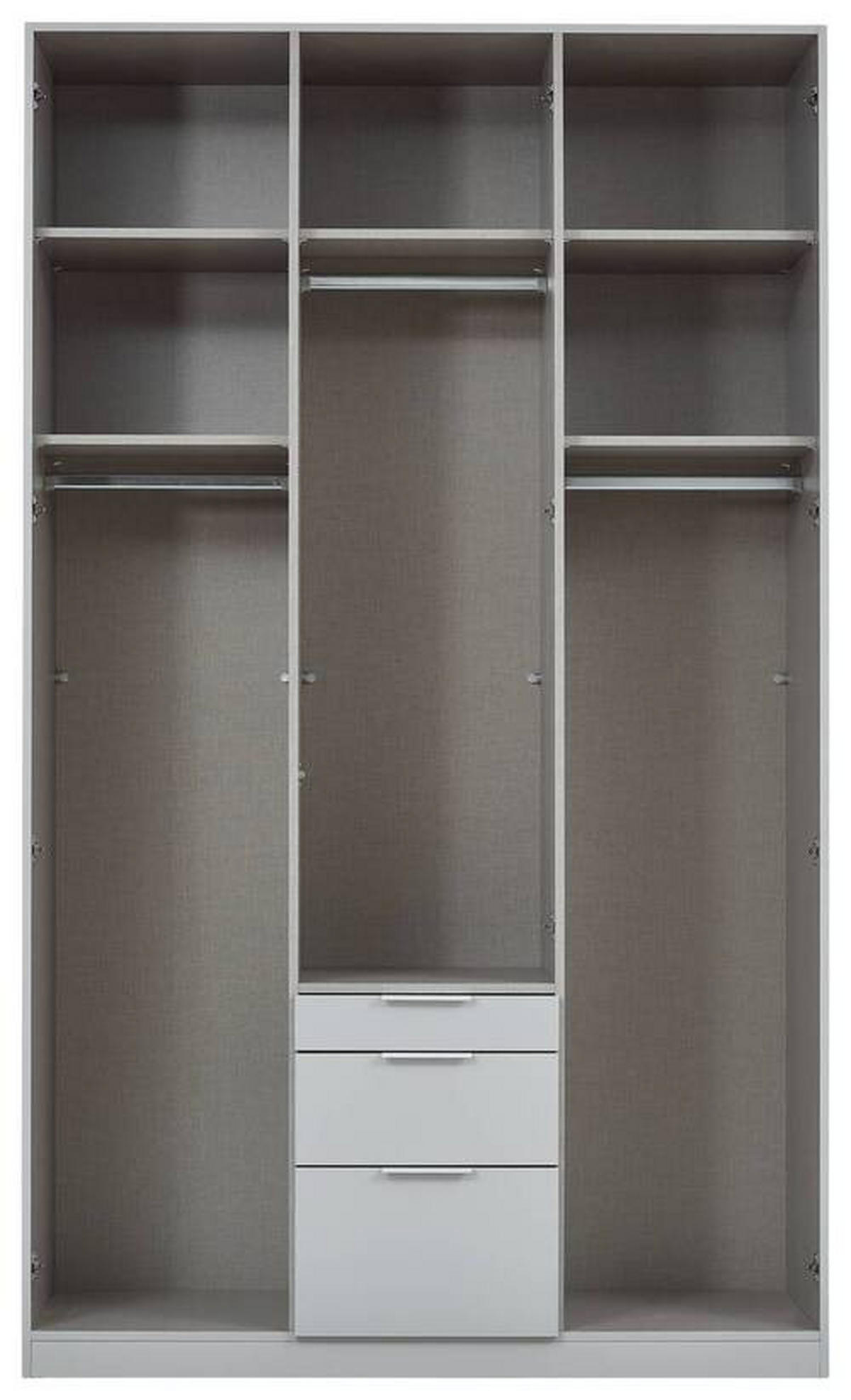 NYÍLÓAJTÓS SZEKRÉNY fehér  - alumínium színű/fehér, Modern, faalapú anyag/fém (136/229/54cm) - Rauch Möbel