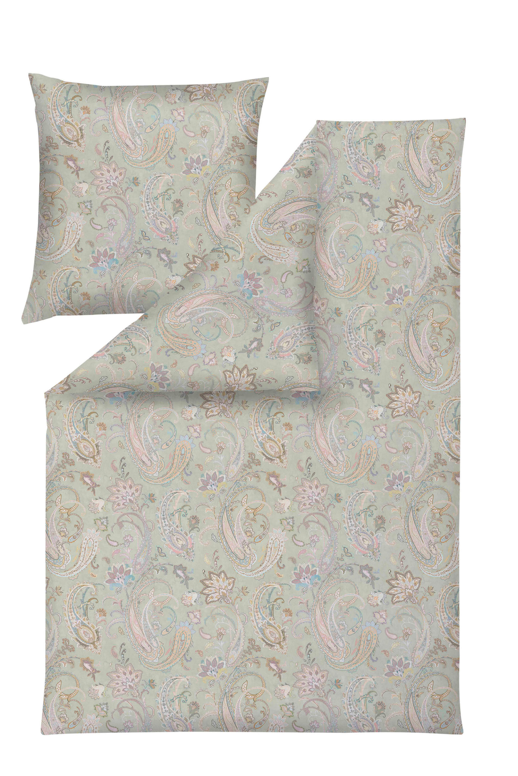 BETTWÄSCHE Atelier Makosatin 135/200 cm  - Grün, Design, Textil (135/200cm) - Estella