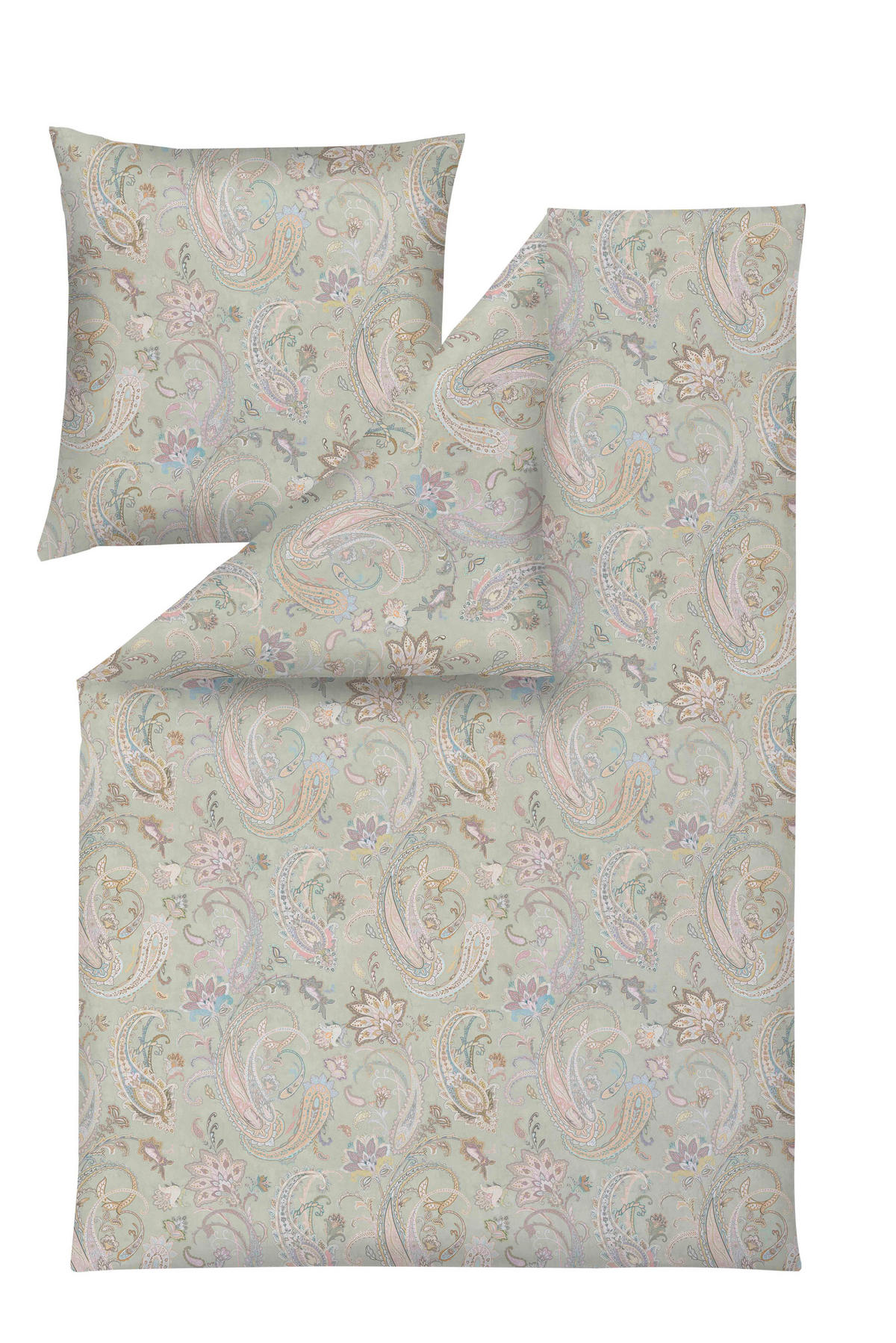 BETTWÄSCHE Atelier Makosatin 135/200 cm  - Grün, Design, Textil (135/200cm) - Estella