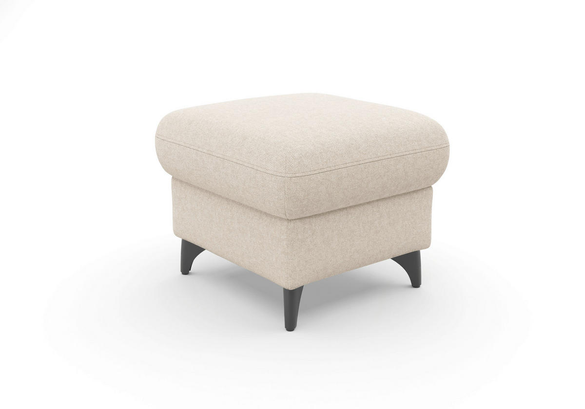 HOCKER in Textil Creme  - Creme/Schwarz, KONVENTIONELL, Textil/Metall (58/48/58cm) - Sit & More