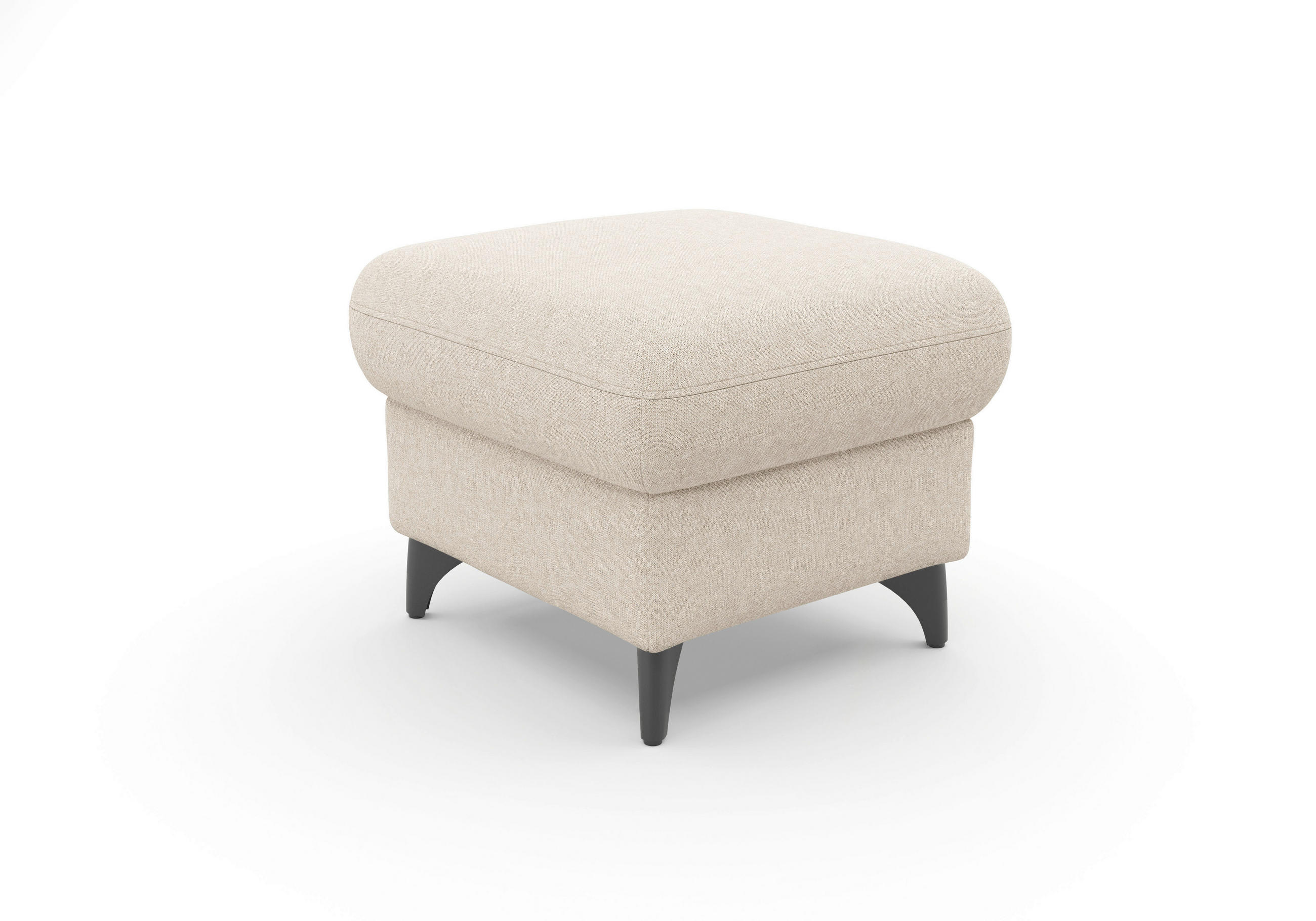 Thumbnail - Sit & More Hocker Glendale E, Creme, Textil, quadratisch, 58x48x58 cm, Goldenes M, Oeko-Tex® Standard 100, Made in Europ...