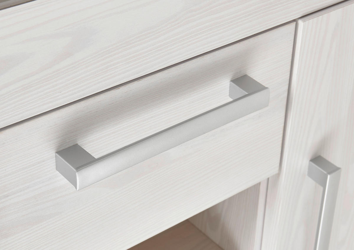BAR Braun, Weiß  - Anthrazit/Silberfarben, Design, Glas/Holzwerkstoff (128/137/42cm) - Xora