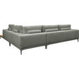 ECKSOFA  in Leinwand Graugrün  318/271 cm  - Schwarz/Graugrün, Design, Textil/Metall (318/271cm) - Belluti