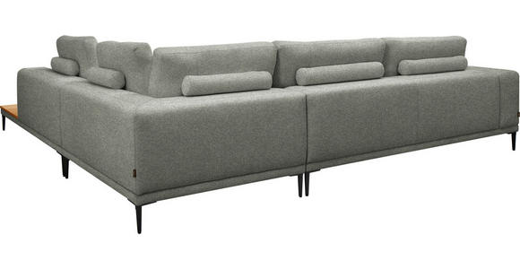 ECKSOFA  in Leinwand Graugrün  318/271 cm  - Schwarz/Graugrün, Design, Textil/Metall (318/271cm) - Belluti
