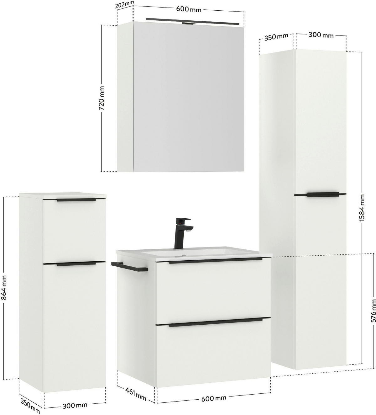 SPIEGELSCHRANK 60/72/21 cm  - Alufarben/Schwarz, MODERN, Glas/Holzwerkstoff (60/72/21cm) - Nobilia
