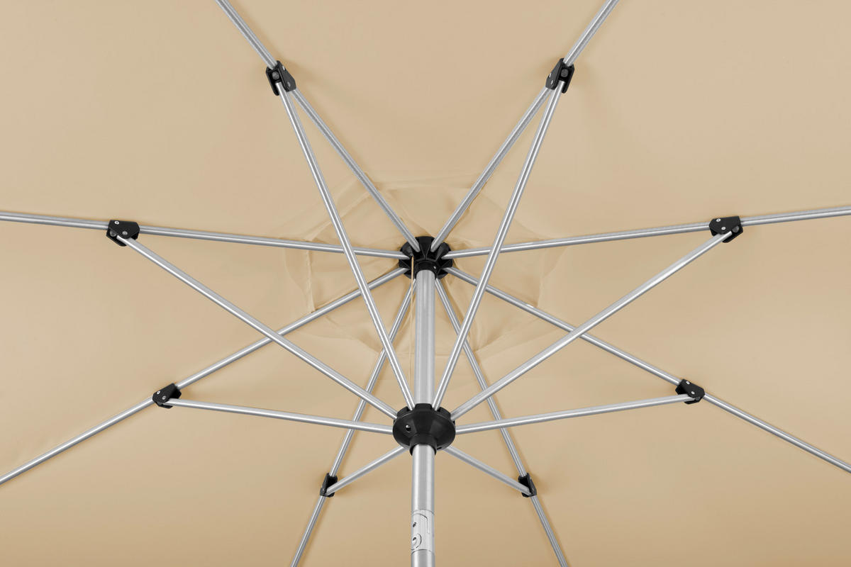 SONNENSCHIRM   - Silberfarben/Naturfarben, Basics, Textil/Metall (270/250/270cm) - Schneider