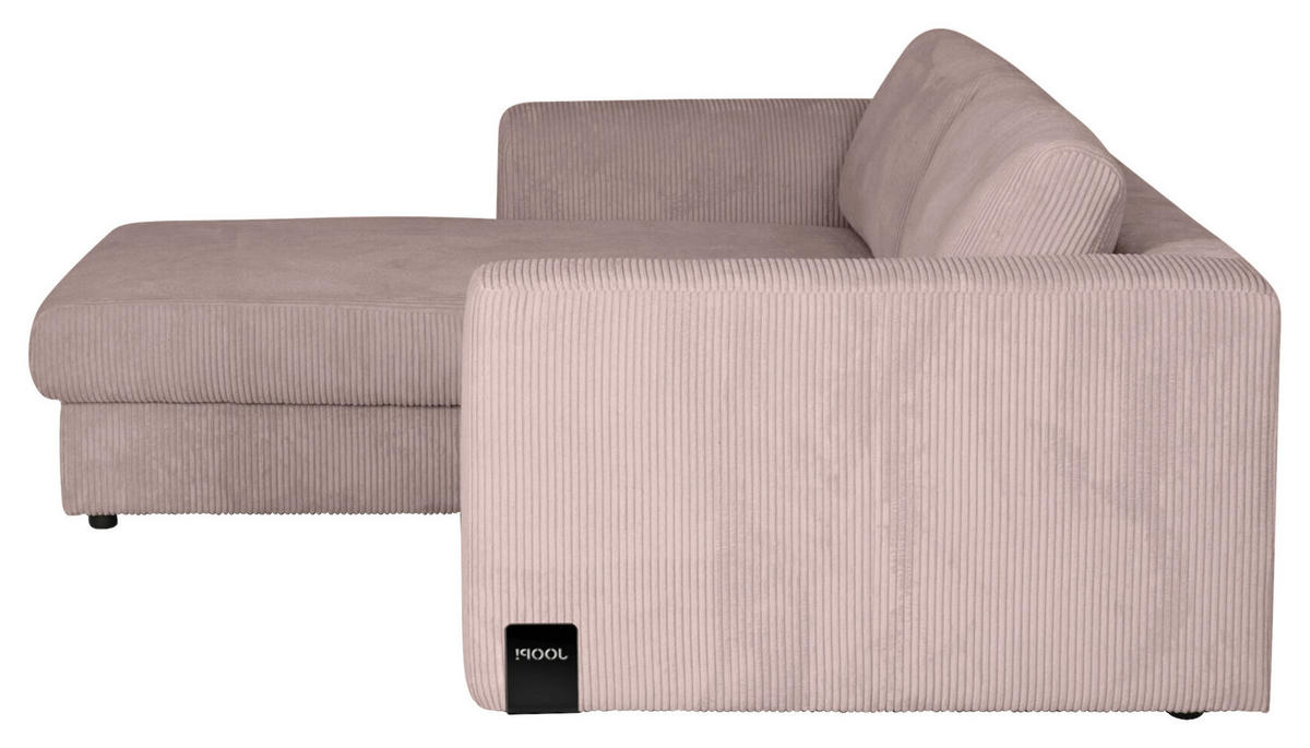 ECKSOFA JOOP Rosa Cord Rücken echt  - Schwarz/Rosa, KONVENTIONELL, Kunststoff/Textil (192/269cm) - Joop!