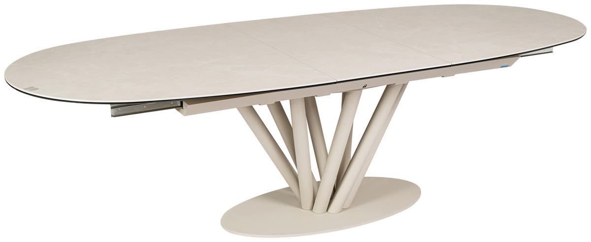 ESSTISCH 210-260/110/76 cm  Glas, Keramik ausziehbar oval Beige  - Beige, Design, Glas/Keramik (210-260/110/76cm) - Belluti
