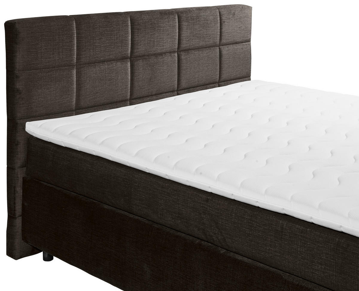 BOXSPRINGBETT 180/200 cm  in Dunkelbraun  - Dunkelbraun/Schwarz, Design, Holzwerkstoff/Kunststoff (180/200cm) - Xora