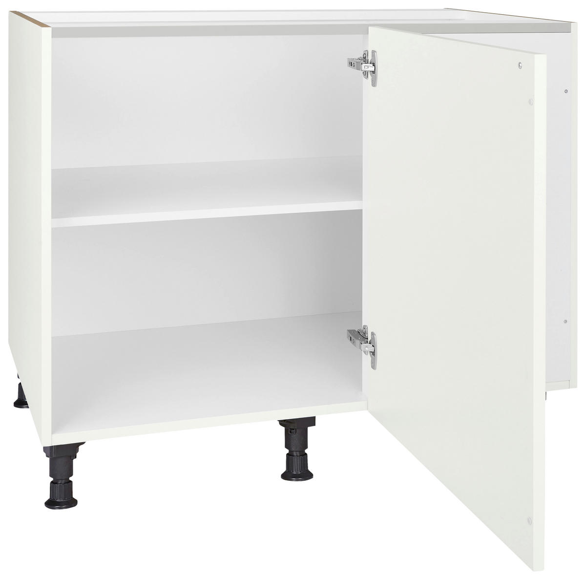 ECKUNTERSCHRANK 125/87/65 cm  - Schwarz/Weiß, MODERN, Holzwerkstoff/Metall (125/87/65cm) - Nobilia