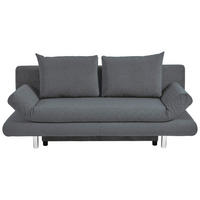 BÄDDSOFFA i mikrofiber mörkgrå  - mörkgrå/kromfärg, Design, textil (194/73/91cm) - Livetastic
