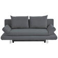 SCHLAFSOFA Armteil verstellbar  mit Stoffauswahl Mikrofaser Dunkelgrau  - Chromfarben/Dunkelgrau, Design, Textil (194/73/91cm) - Xora