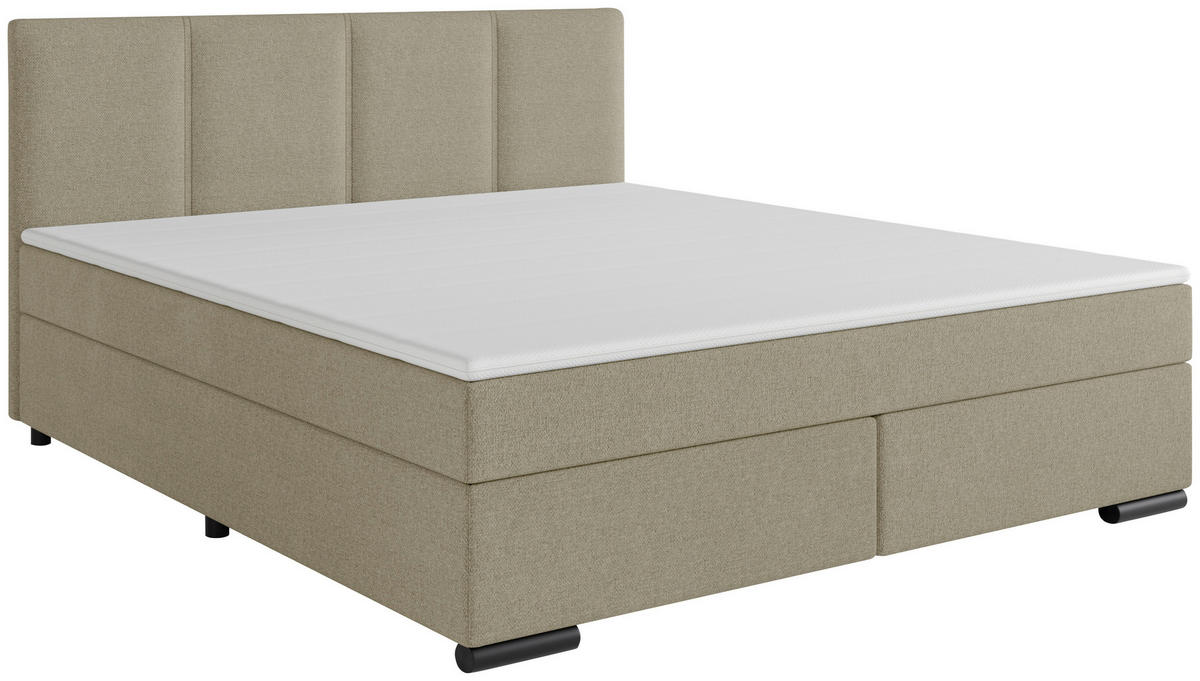 BOXSPRINGBETT 160/200 cm  in Beige  - Beige/Schwarz, MODERN, Karton/Holz (160/200cm) - MID.YOU